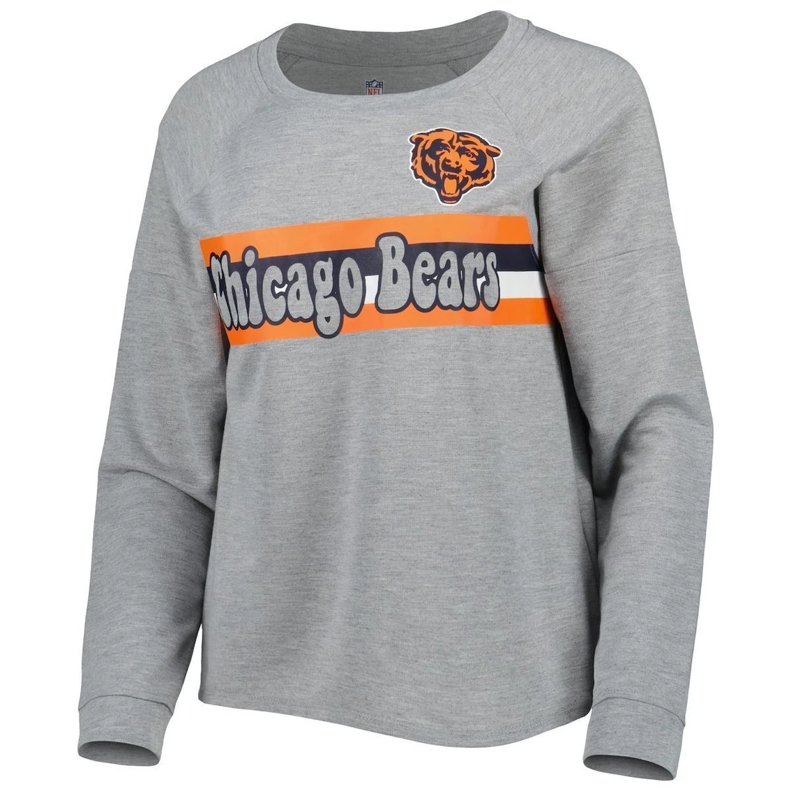 Best deal π Outerstuff Juniors Heathered Gray Chicago Bears All Striped Up Raglan Long Sleeve T-Shirt π - Image 3