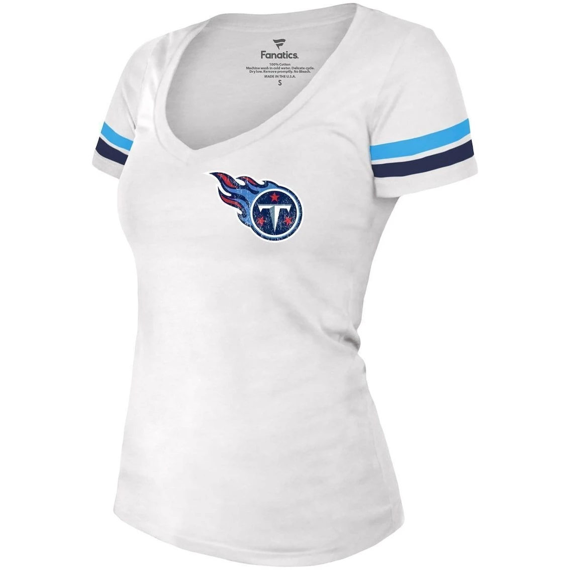 Cheapest 𧨠Majestic Threads π© Women's Fanatics Branded Derrick Henry White Tennessee Titans Fashion Player Name & Number V-Neck T-Shirt π₯° - Image 3