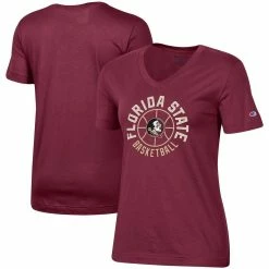 Top 10 😍 Women's Champion Garnet Florida State Seminoles 🏀 Basketball V-Neck T-Shirt ⭐