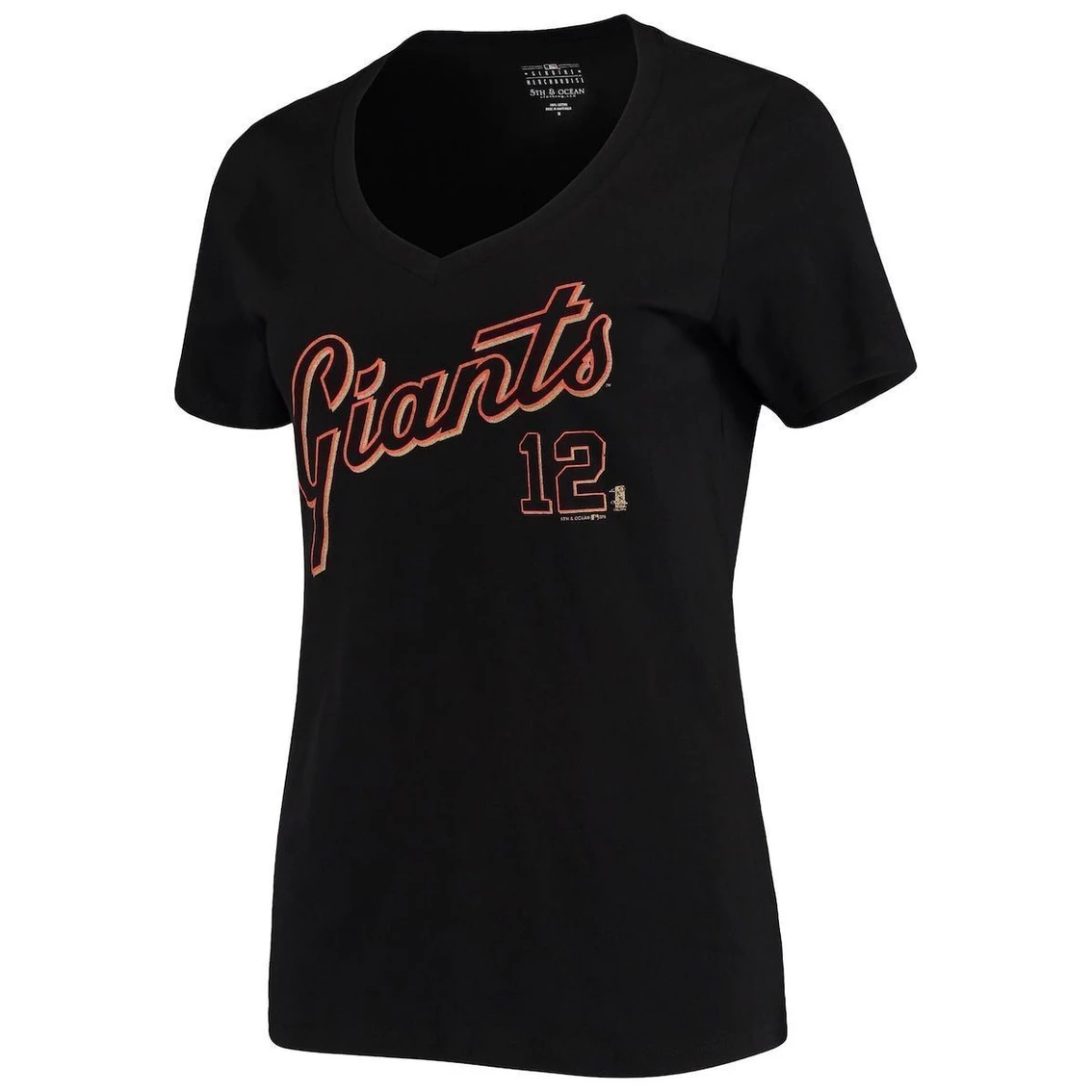 Brand new π― Women's 5th & Ocean By New Era Joe Panik Black San Francisco Giants Script Name And Number V-Neck T-Shirt π - Image 3