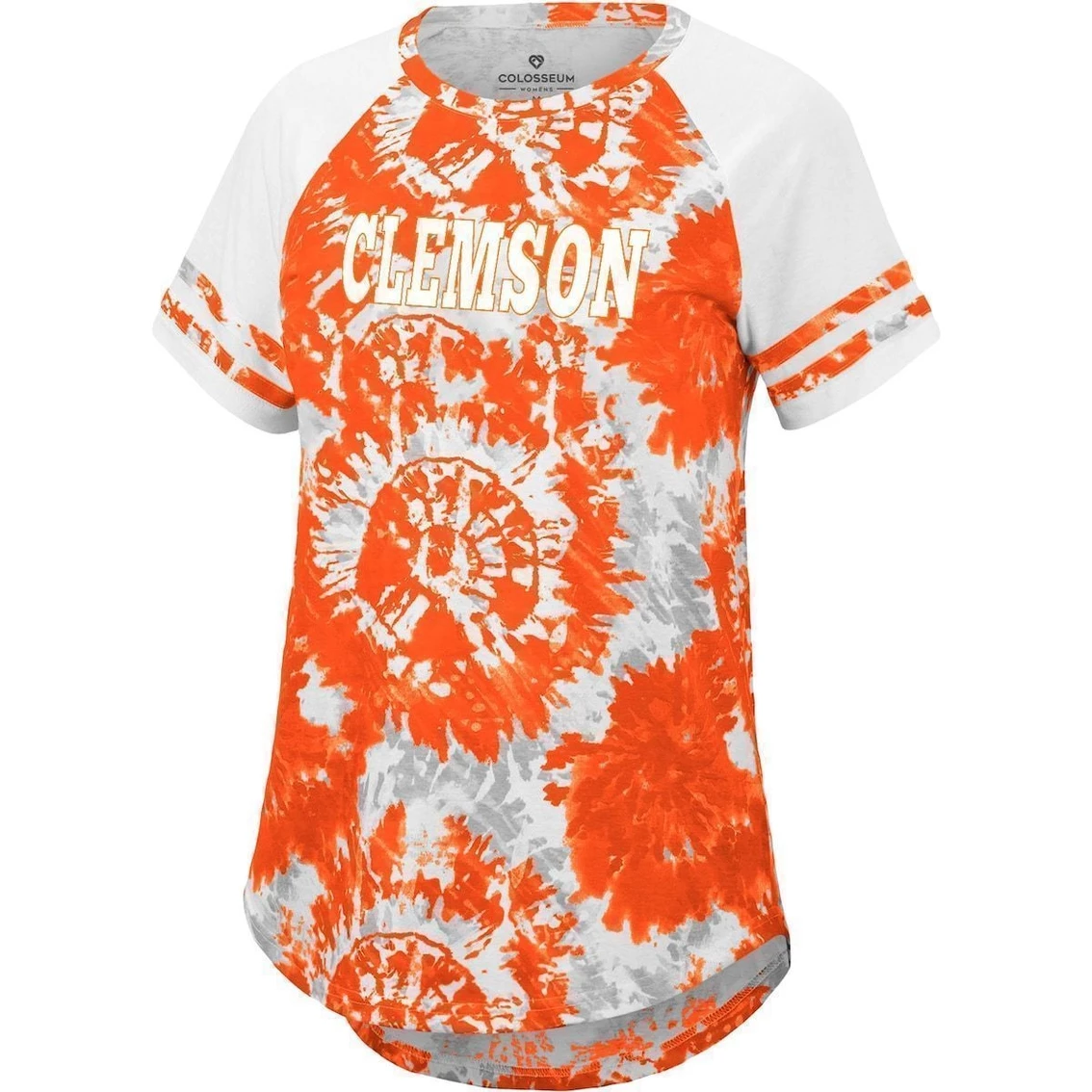 Coupon π Women's Colosseum Orange/White Clemson Tigers Annie Oversized Tie-Dye Raglan T-Shirt π - Image 3