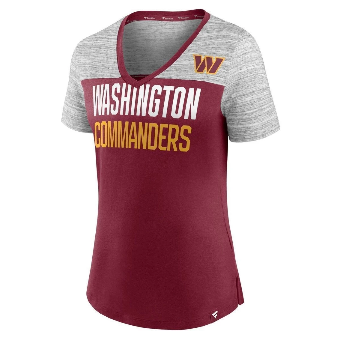 New π― Women's Fanatics Branded Burgundy/Heathered Gray Washington Commanders Close Quarters V-Neck T-Shirt π - Image 3