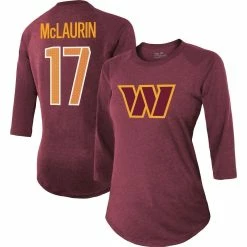 Best reviews of 🧨 Women's Majestic Threads Terry McLaurin Burgundy Washington Commanders Name & Number Raglan 3/4 Sleeve T-Shirt 🎉