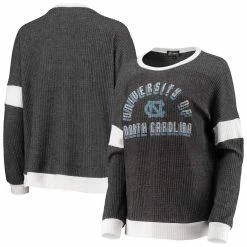 Discount 🔔 Gameday Couture 👩 Women's Gray/White North Carolina Tar 👠 Heels Worth The Hype Color-Blocked Tri-Blend Long Sleeve T-Shirt 🎉