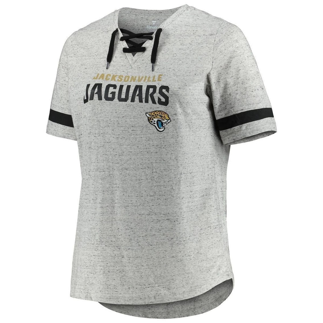 Best reviews of π Profile π© Women's Heather Gray Jacksonville Jaguars Plus Size Lace-Up V-Neck T-Shirt π₯° - Image 3