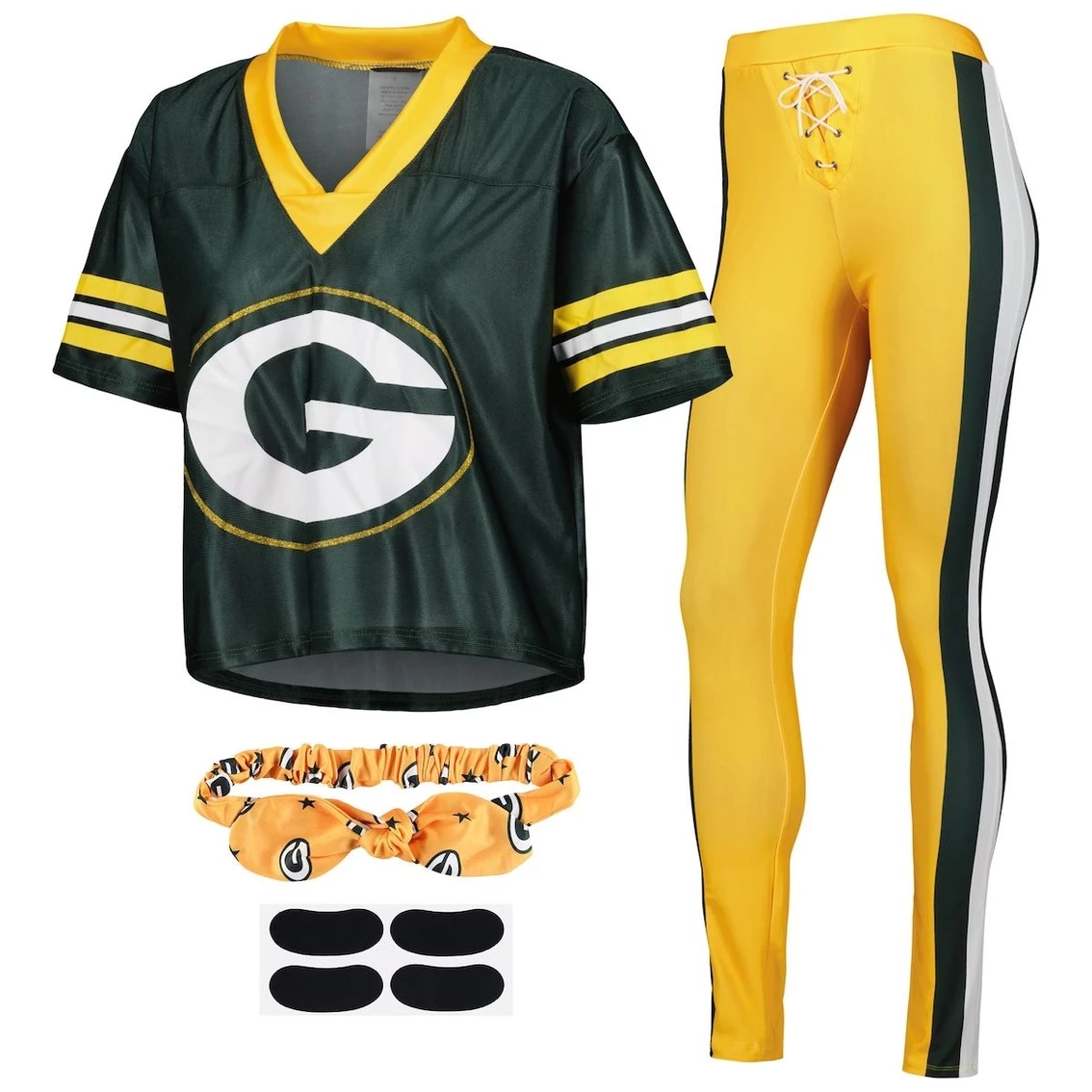 Brand new π Jerry Leigh π© Women's Green/Gold Green Bay Packers Game Day Costume Set π