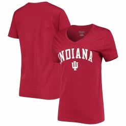 Brand new 🛒 Women's Champion Crimson Indiana Hoosiers University Arch Logo V-Neck T-Shirt 🌟