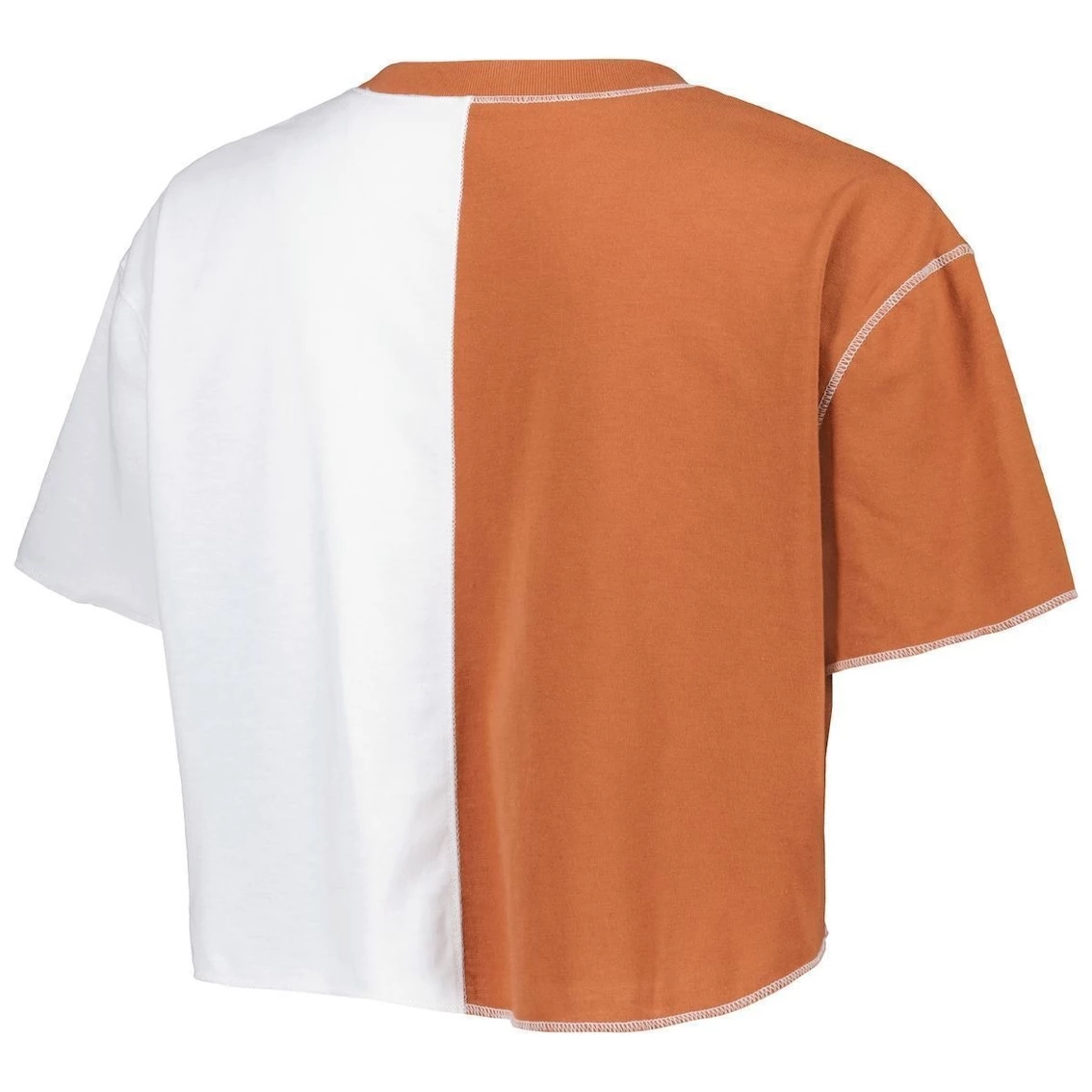 Top 10 π Women's ZooZatz Texas Orange/White Texas Longhorns Colorblock Cropped T-Shirt π - Image 4
