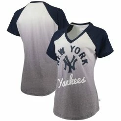 Best deal π Women's Touch Navy/White New York Yankees Shortstop Ombre Raglan V-Neck T-Shirt π₯°