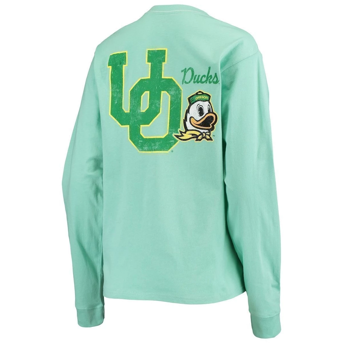 Coupon βοΈ Women's League Collegiate Wear Green Oregon Ducks Pocket Oversized Long Sleeve T-Shirt π - Image 4