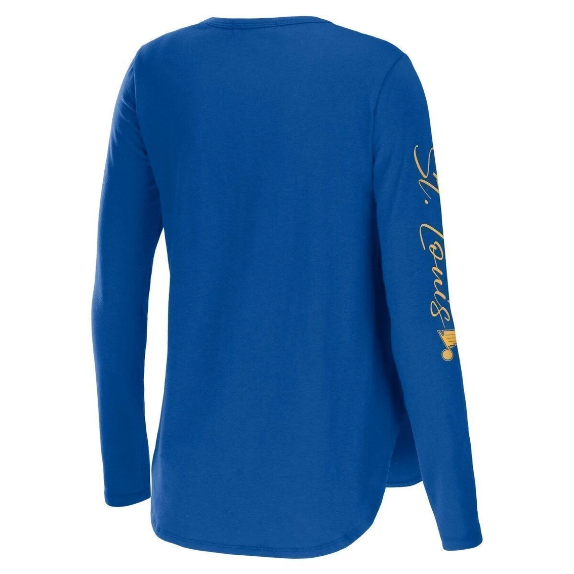 Wholesale βοΈ Women's WEAR By Erin Andrews Blue St. Louis Blues Team Scoop Neck Long Sleeve T-Shirt π― - Image 4