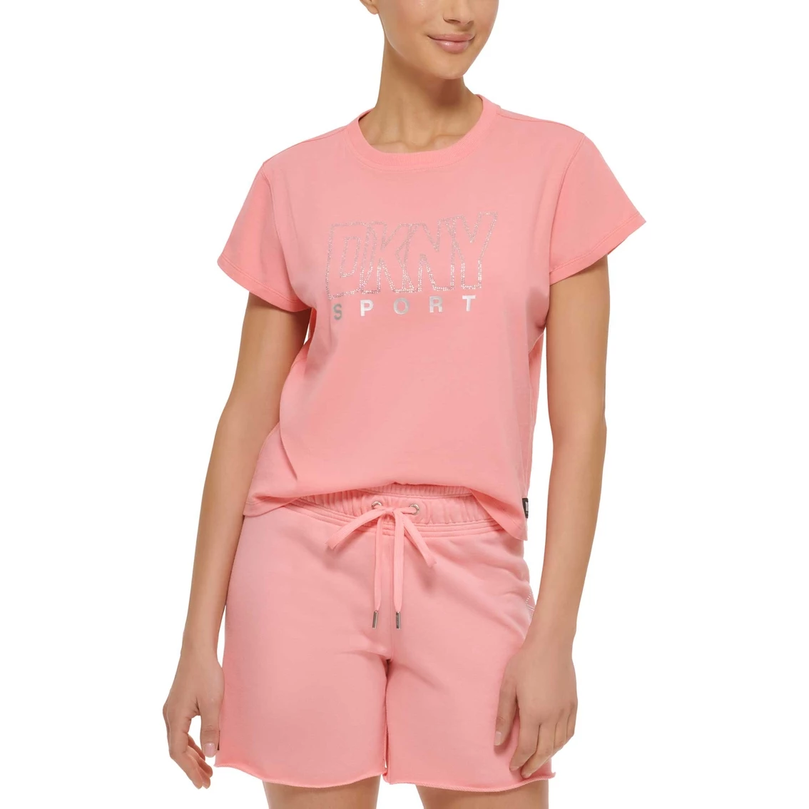 New π DKNY Sport Rhinestone Outline Logo Boxy Tee π€© - Image 4