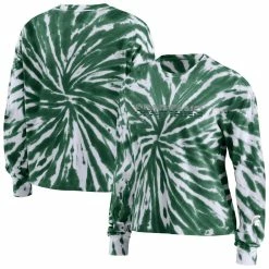 Promo π― Women's WEAR By Erin Andrews Green Michigan State Spartans Tie-Dye Long Sleeve T-Shirt π