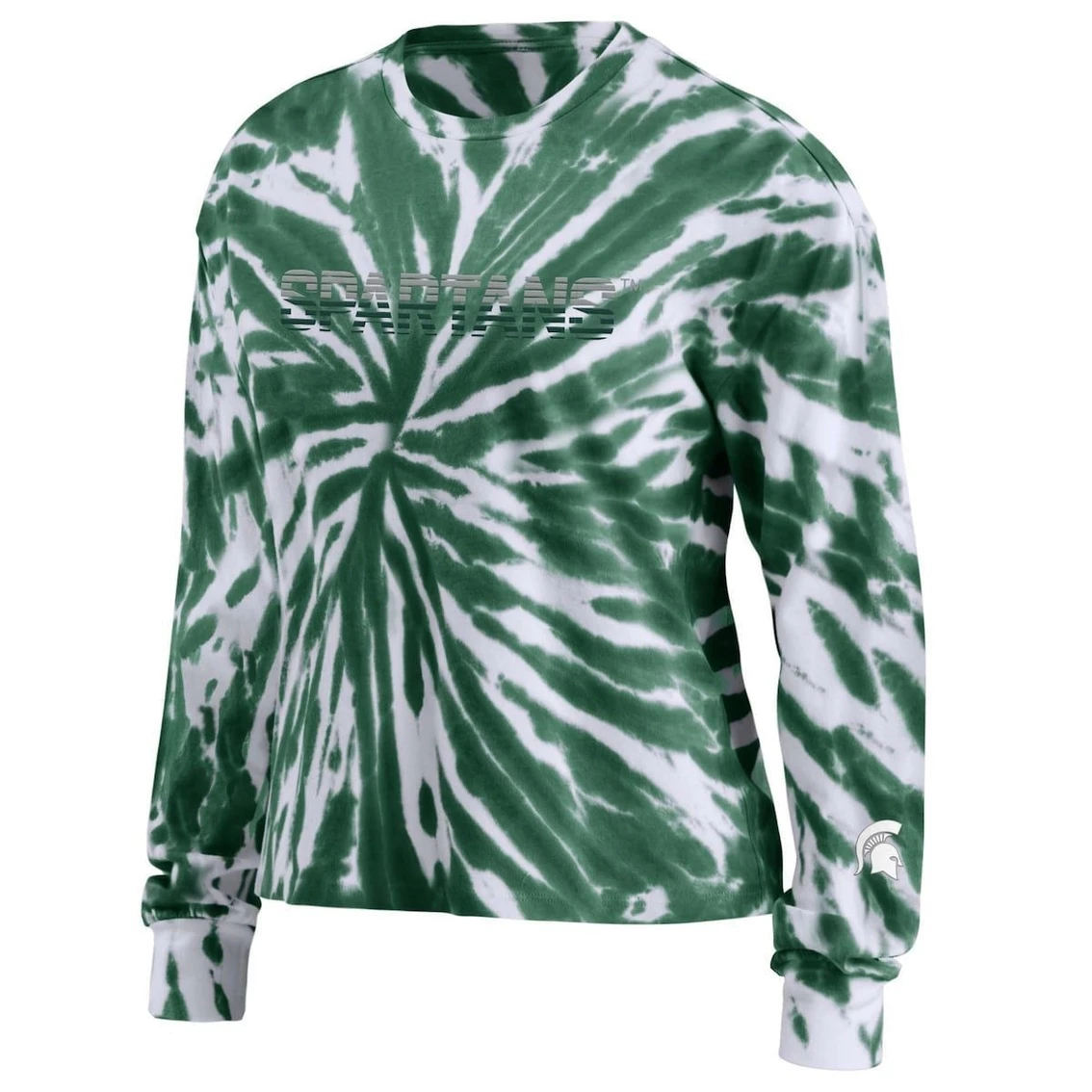 Promo π― Women's WEAR By Erin Andrews Green Michigan State Spartans Tie-Dye Long Sleeve T-Shirt π - Image 3