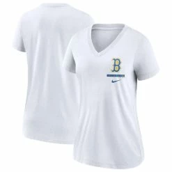 Buy β Women's Nike White Boston Red Sox City Connect Tri-Blend V-Neck T-Shirt π