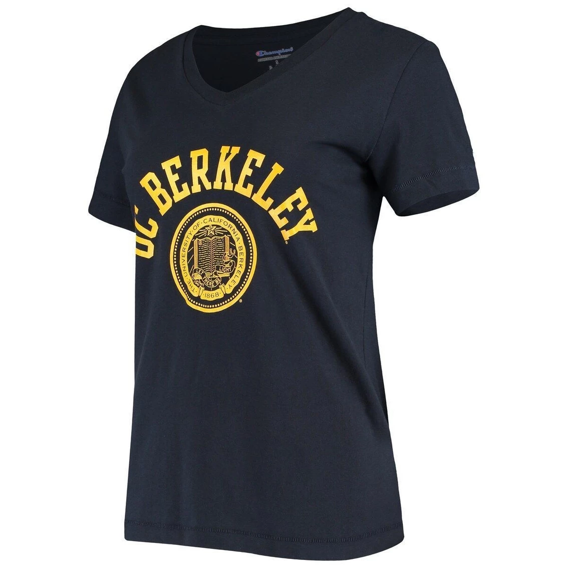 New π Women's Champion Navy Cal Bears University College Seal V-Neck T-Shirt β - Image 3