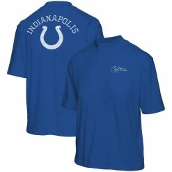 Hot Sale 𧨠Women's Junk Food Royal Indianapolis Colts Half-Sleeve Mock Neck T-Shirt π₯