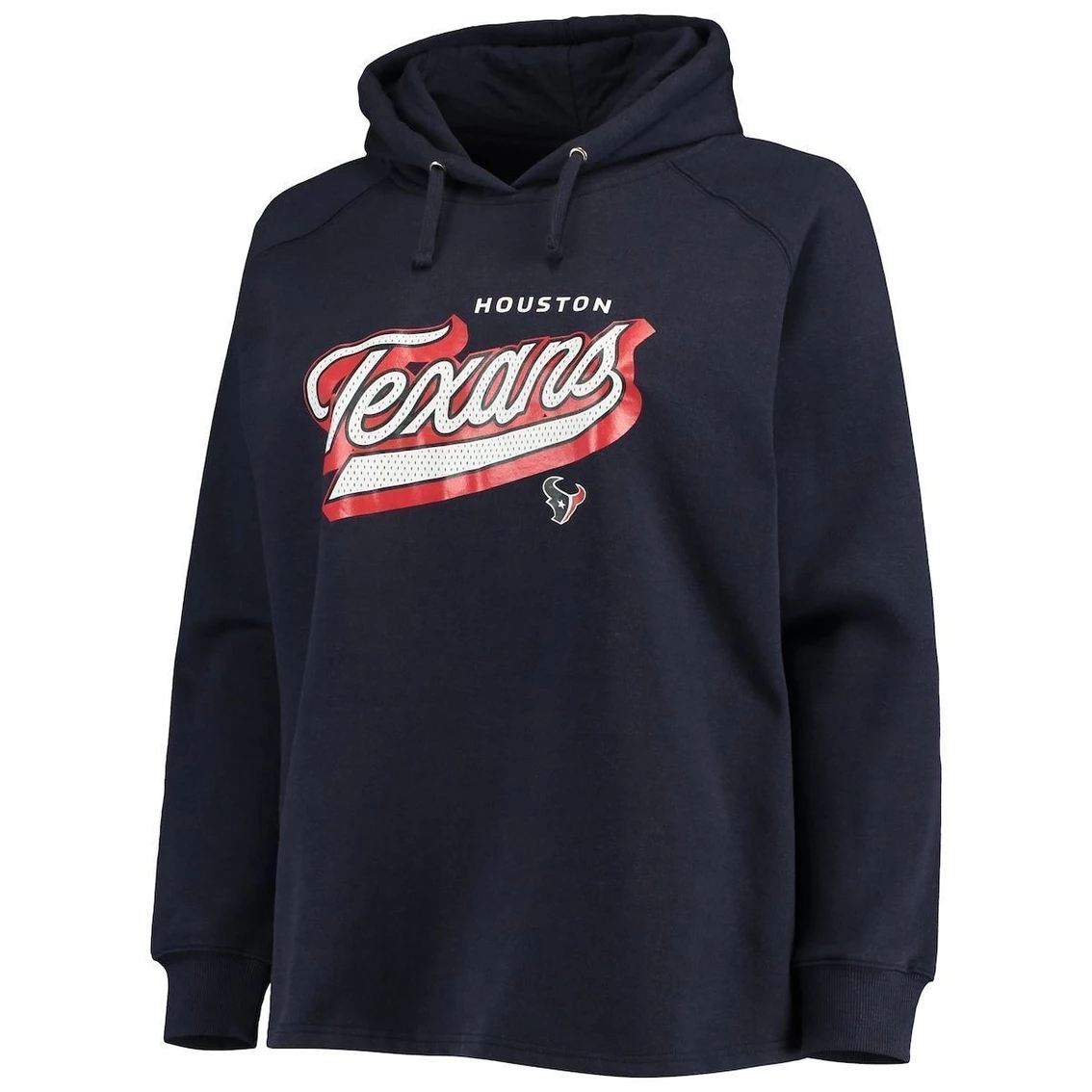 New 𧨠Women's Fanatics Branded Navy Houston Texans Plus Size First Contact Raglan Pullover Hoodie π - Image 3