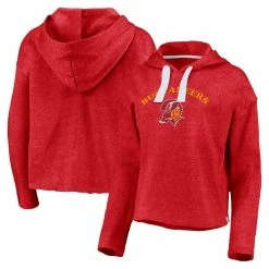 Best reviews of βοΈ Women's Fanatics Branded Heathered Red Tampa Bay Buccaneers Sport Resort Vintage Arc Cropped Raw Edge Pullover Hoodie π