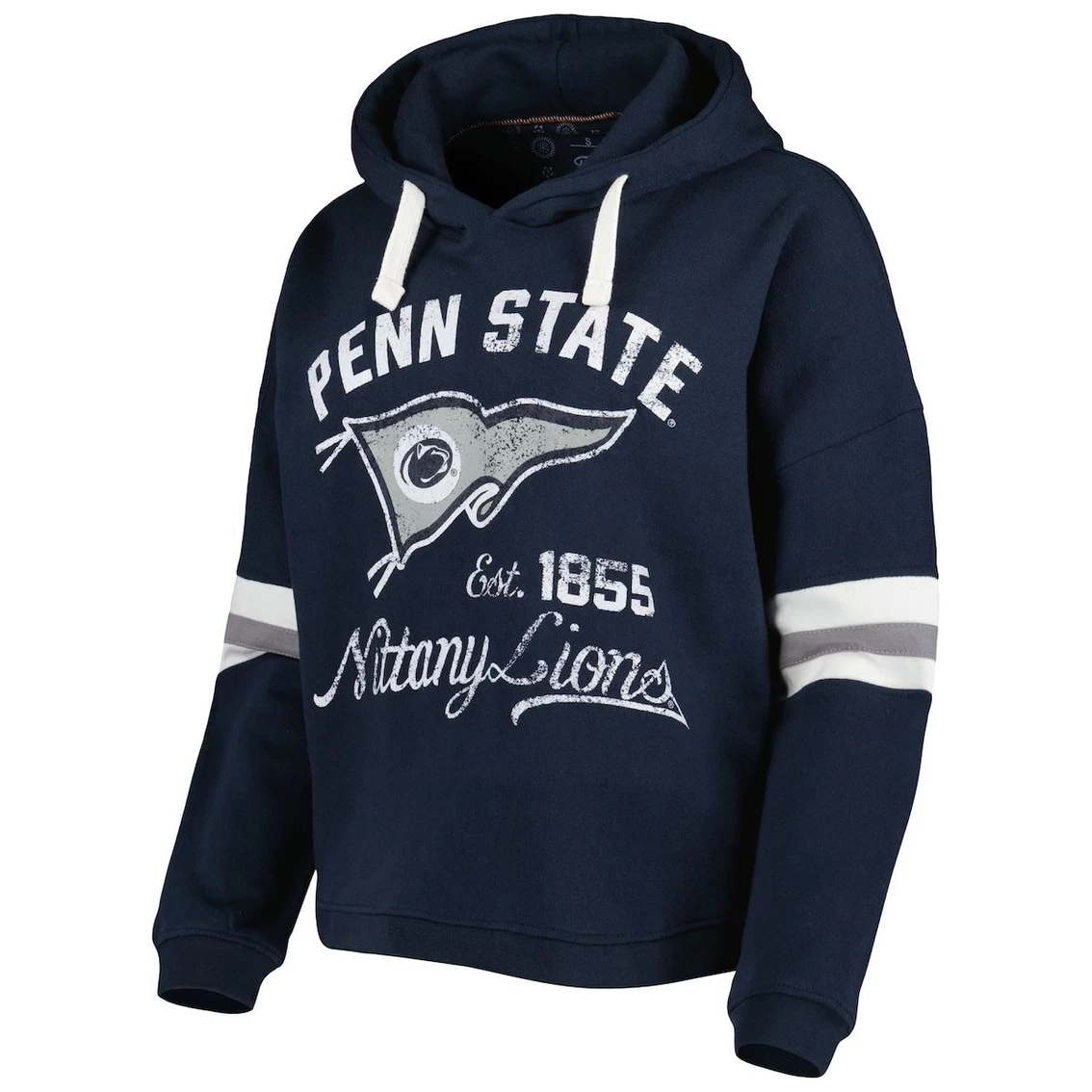 Top 10 β Women's Pressbox Navy Penn State Nittany Lions Super Pennant Pullover Hoodie π - Image 3