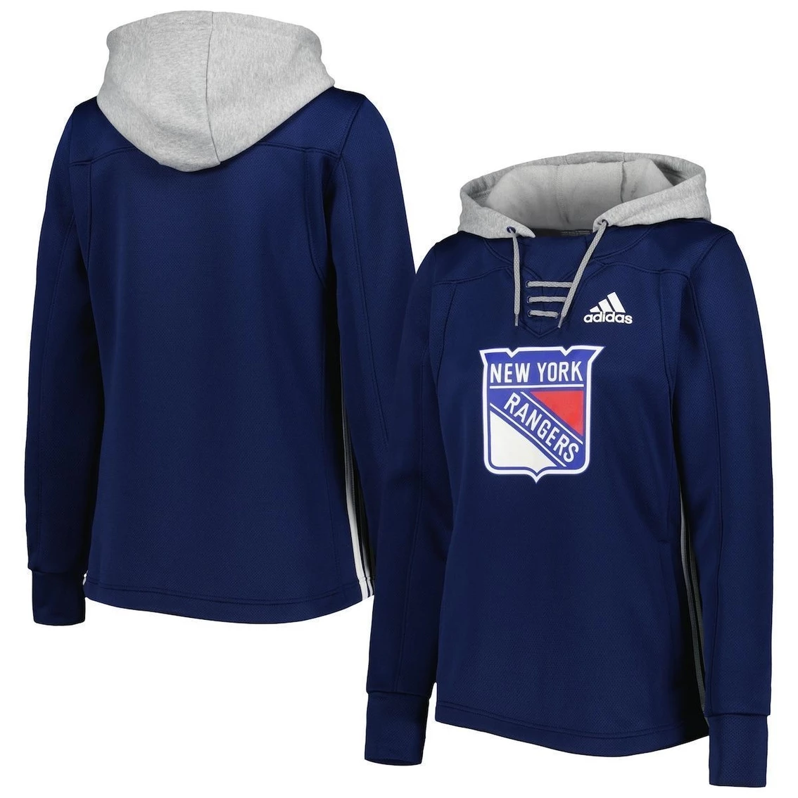 Best deal π Women's Adidas Navy New York Rangers Skate Lace Primeblue Team Pullover Hoodie π€© - Image 2
