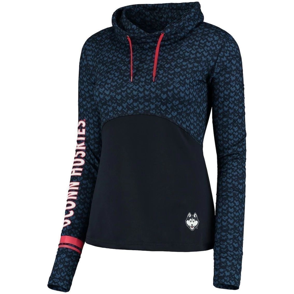 Cheap π₯ Women's Colosseum Navy UConn Huskies Scaled Cowl Neck Pullover Hoodie π