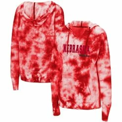 Coupon β¨ Women's Colosseum Scarlet Nebraska Huskers Shavonee Tie-Dye Pullover Hoodie π