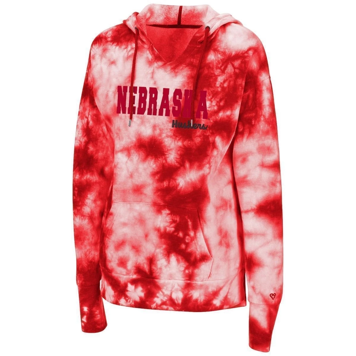 Coupon β¨ Women's Colosseum Scarlet Nebraska Huskers Shavonee Tie-Dye Pullover Hoodie π - Image 3