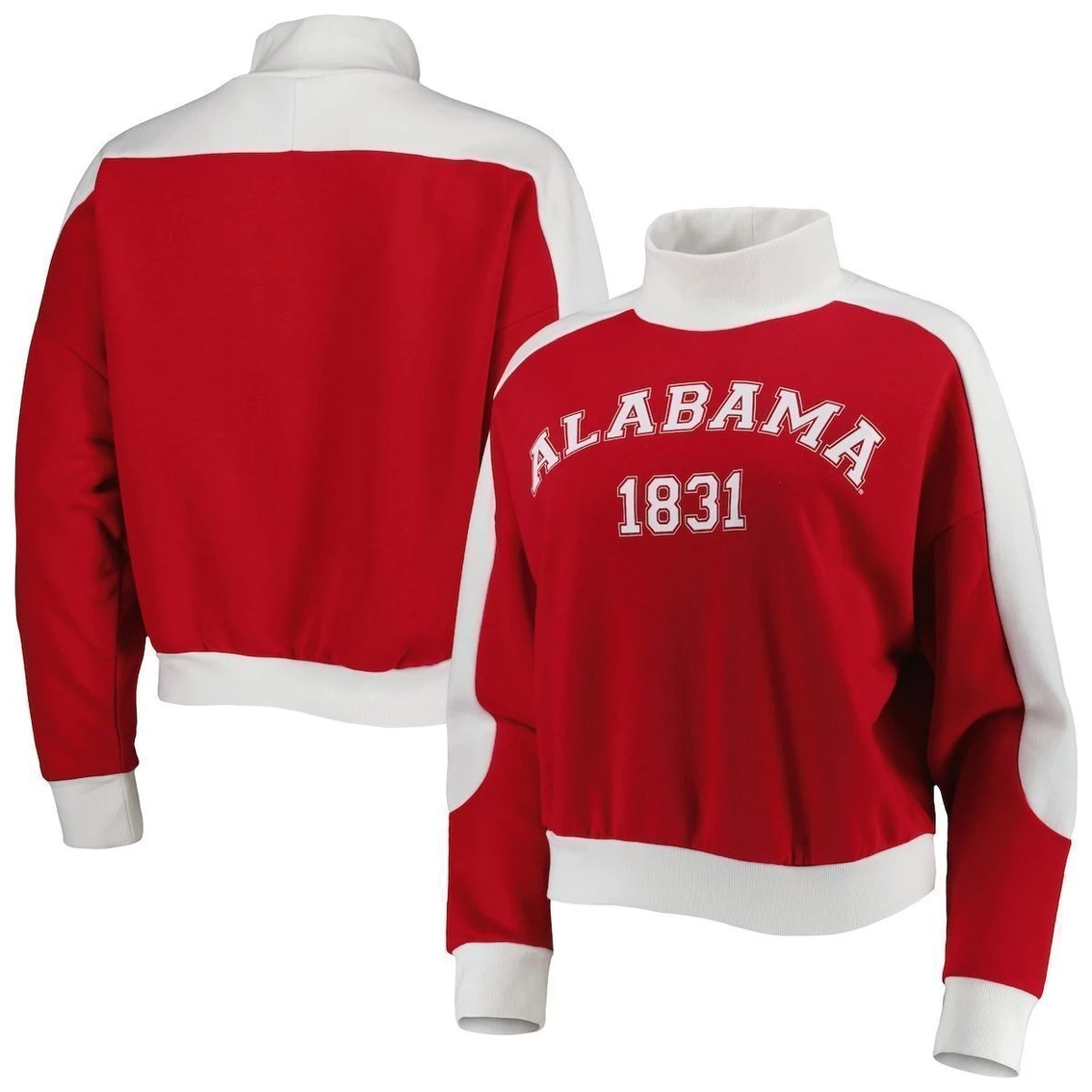 New π― Women's Gameday Couture Crimson Alabama Crimson Tide Make It A Mock Sporty Pullover Sweatshirt π