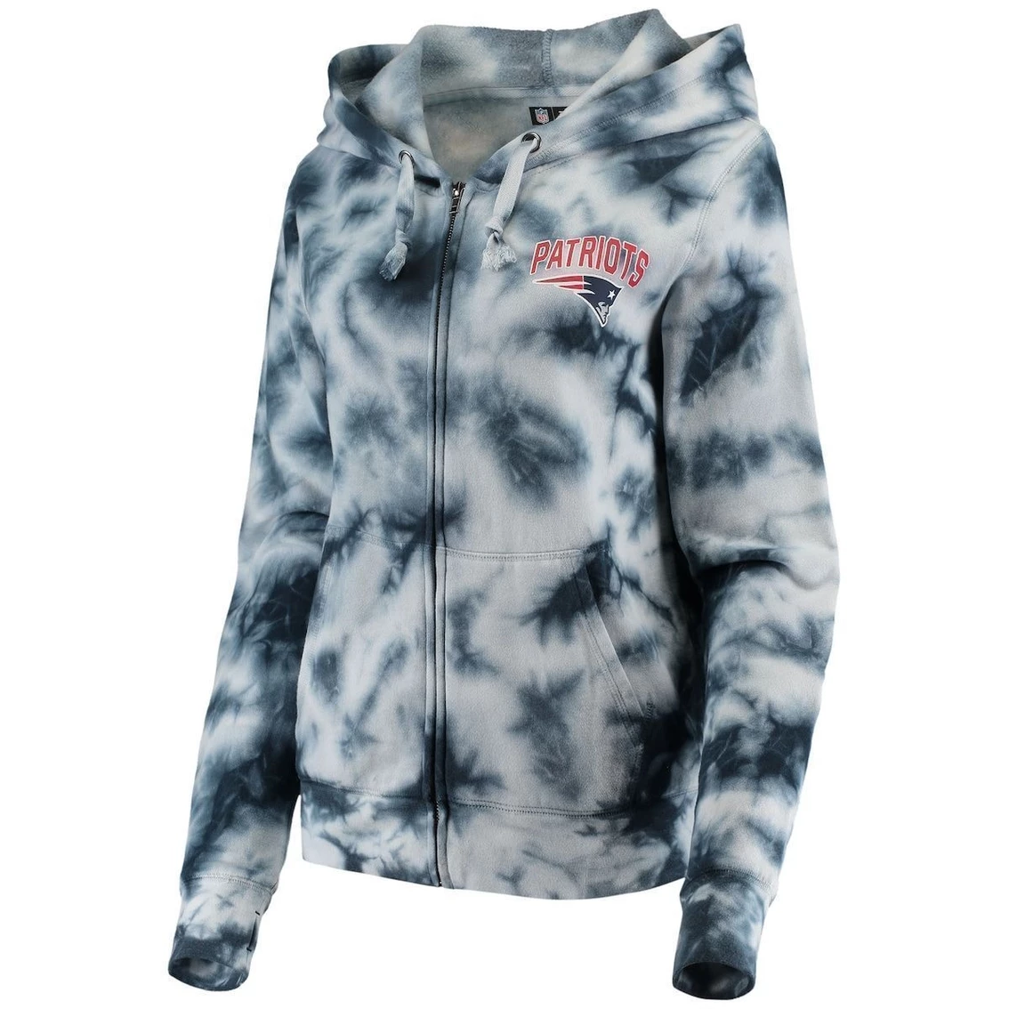 Best reviews of π Women's New Era Navy New England Patriots Tie Dye Fleece Full-Zip Hoodie π - Image 3