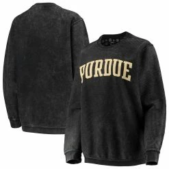 Top 10 βοΈ Women's Pressbox Black Purdue Boilermakers Comfy Cord Vintage Wash Basic Arch Pullover Sweatshirt π