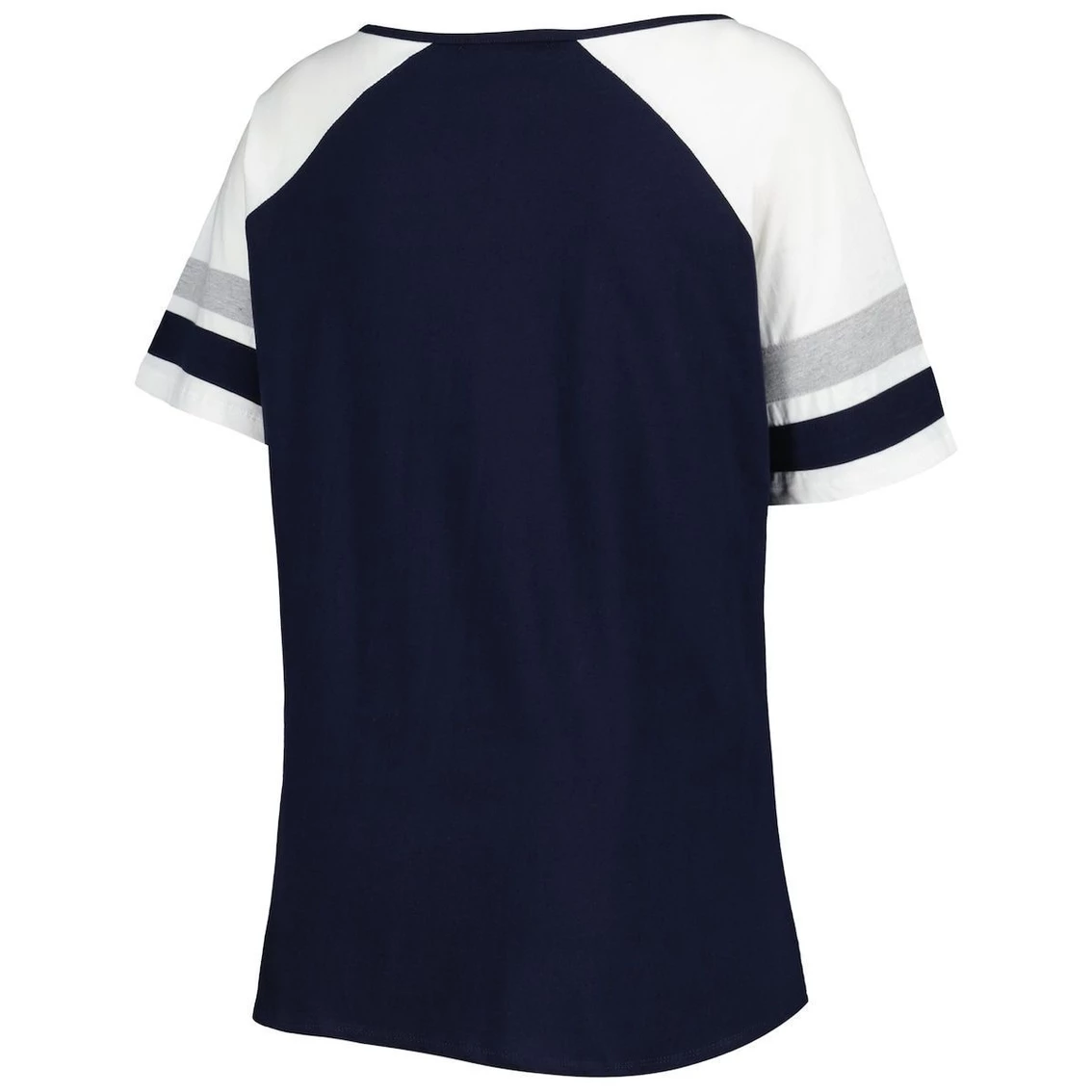 Wholesale π Profile π© Women's Navy Penn State Nittany Lions Plus Size Arch Raglan Notch Neck T-Shirt π - Image 4