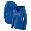 Deals 😉 Women's Fanatics Branded Royal Atlanta Braves Wahconah Crossover V-Neck Pullover Hoodie 😍