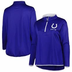 Flash Sale ⭐ Women's Fanatics Branded Royal Indianapolis Colts Plus Size Worth The Drive Quarter-Zip Top 😉