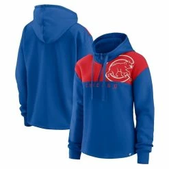 Buy π₯ Women's Fanatics Branded Royal Chicago Cubs Iconic Overslide Color-Block Quarter-Zip Hoodie π