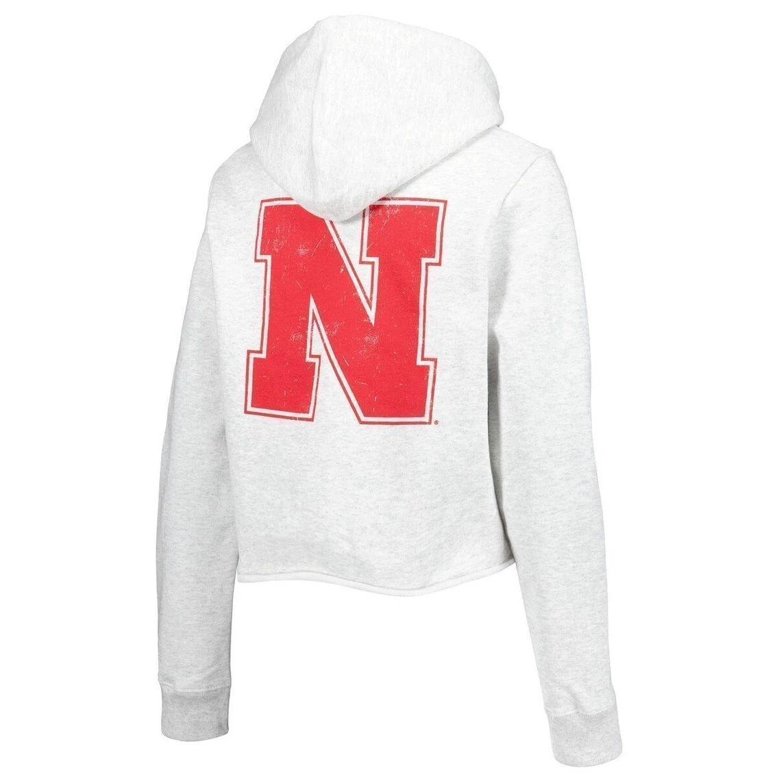 Wholesale β Women's League Collegiate Wear Ash Nebraska Huskers 2-Hit 1636 Cropped Pullover Hoodie π - Image 4