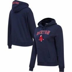 Outlet 🌟 Women's Pro Standard Navy Boston Red Sox Classic Fleece Pullover Hoodie 🌟