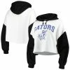 Outlet ⌛ Women's Gameday Couture White/Black Florida Gators Good Time Color Block Cropped Hoodie 😉
