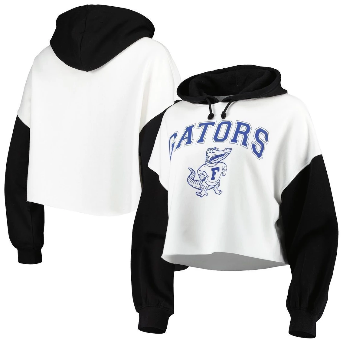 Outlet β Women's Gameday Couture White/Black Florida Gators Good Time Color Block Cropped Hoodie π - Image 2