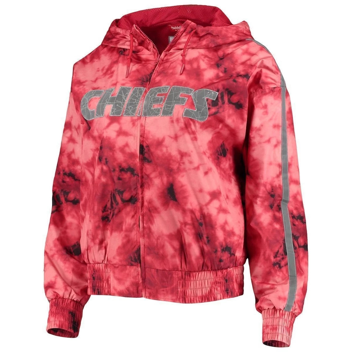 New π₯° Women's Mitchell & Ness Red Kansas City Chiefs Galaxy Full-Zip Windbreaker Hoodie Jacket π - Image 3