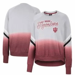 Best reviews of 😀 Women's Colosseum Gray Indiana Hoosiers Cue Cards Dip-Dye Raglan Pullover Sweatshirt 👍