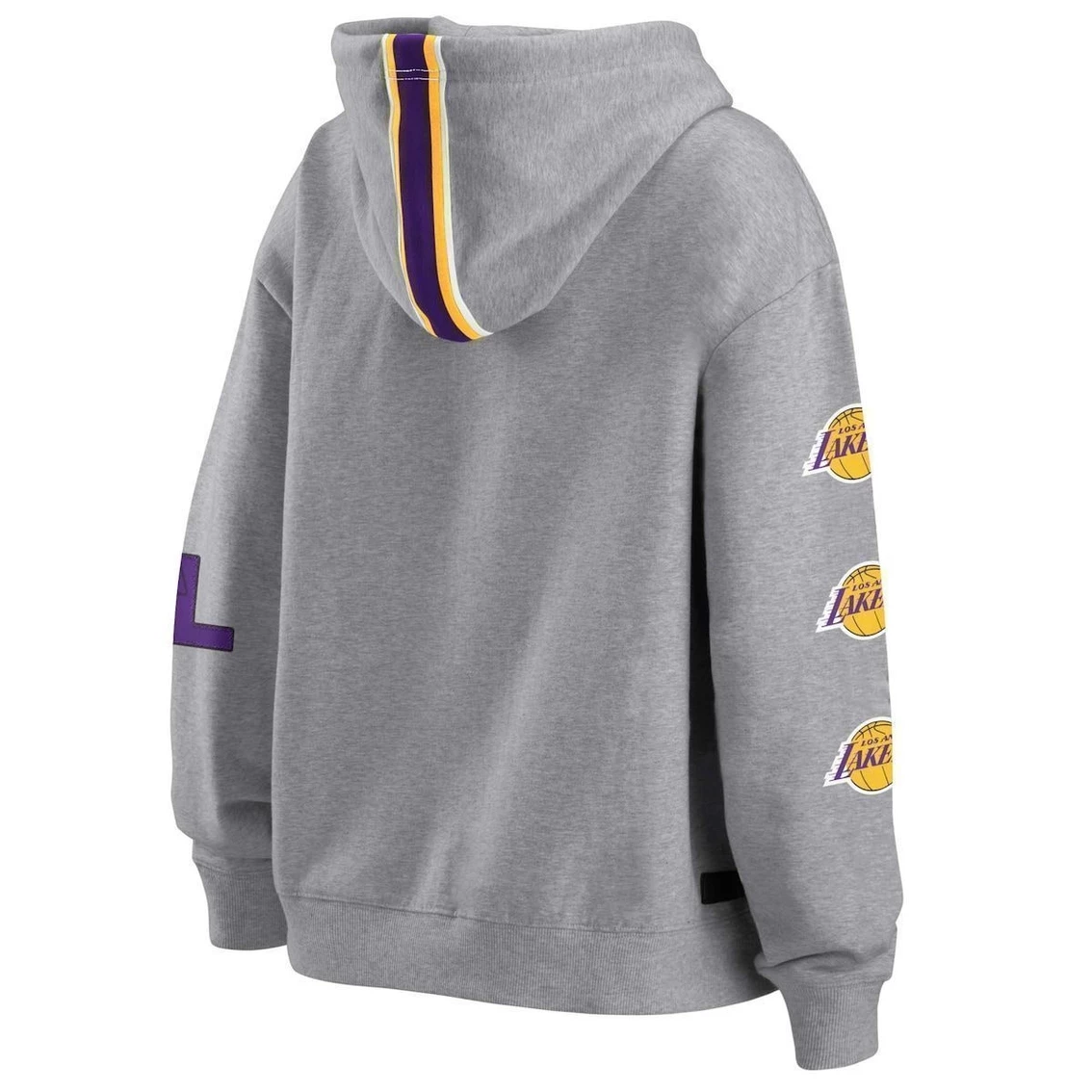 Coupon π Women's WEAR By Erin Andrews Heathered Gray Los Angeles Lakers Taped Full-Zip Hoodie π - Image 4