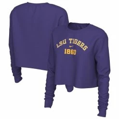 Budget βοΈ Women's Nike Purple LSU Tigers Est. Cropped Long Sleeve T-Shirt π