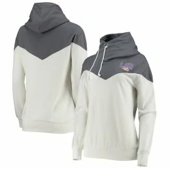 Best reviews of 😀 Women's Gameday Couture White/Gray LSU Tigers Old School Arrow Blocked Cowl Neck Tri-Blend Pullover Hoodie 😍
