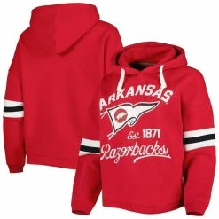 Budget β€οΈ Women's Pressbox Cardinal Arkansas Razorbacks Super Pennant Pullover Hoodie π§¨