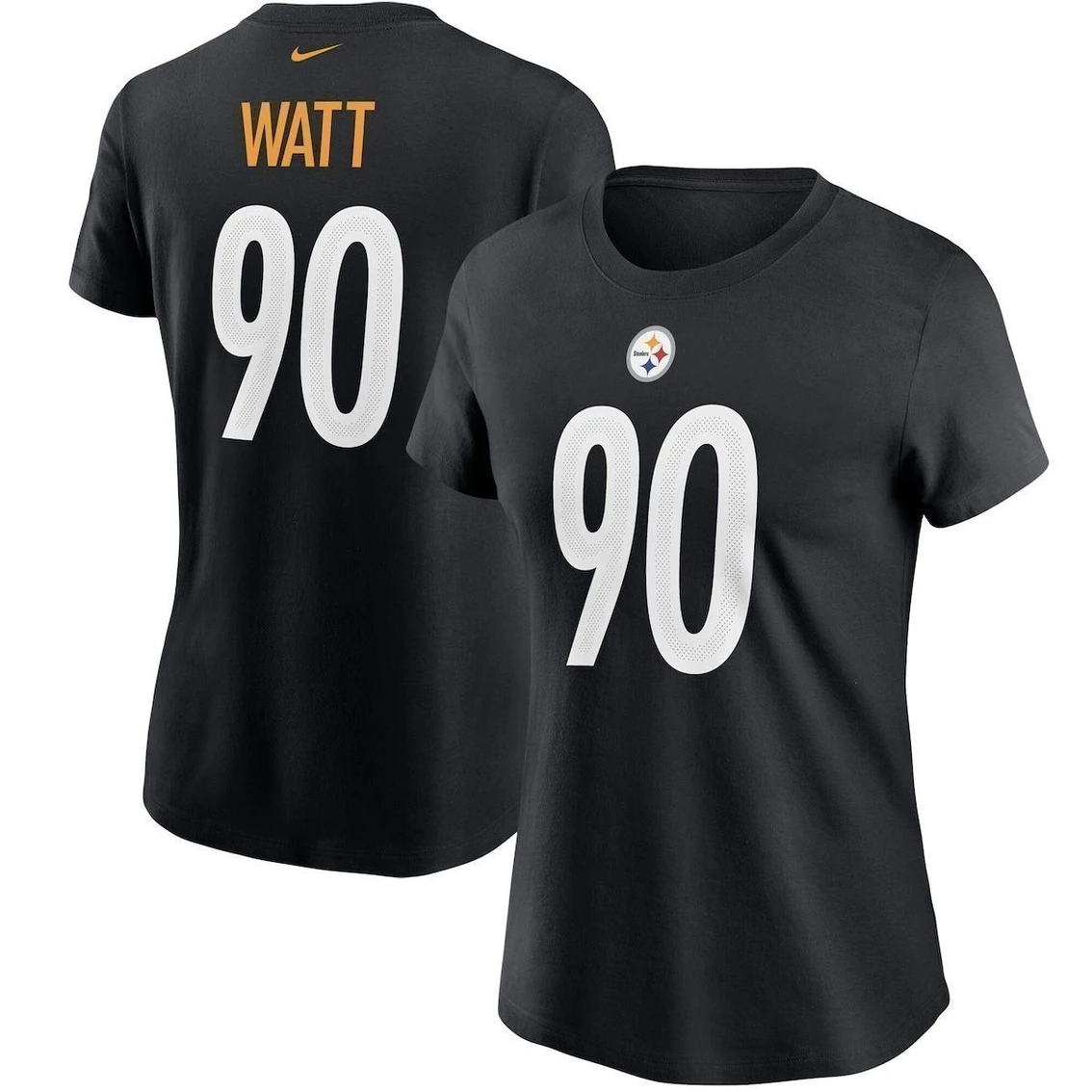 Hot Sale π― Women's Nike T.J. Watt Black Pittsburgh Steelers Name & Number T-Shirt π― - Image 2