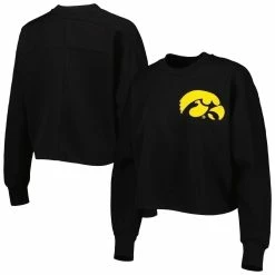 Best Pirce π Women's Gameday Couture Black Iowa Hawkeyes Back To Reality Colorblock Pullover Sweatshirt π₯