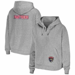 Wholesale 🔥 Women's WEAR By Erin Andrews Heather Gray Florida Panthers Full-Zip Hoodie 🌟