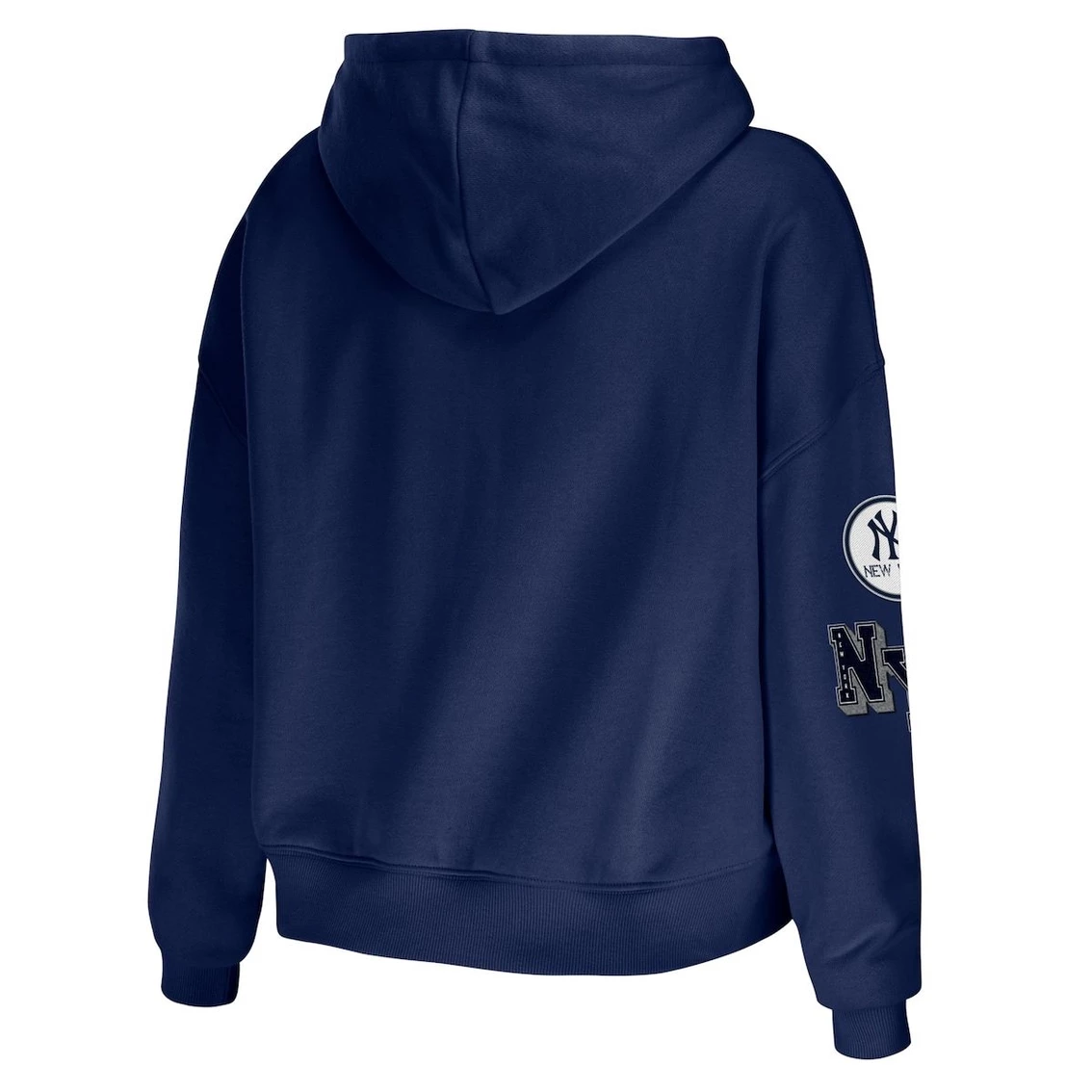 Best reviews of β€οΈ Women's WEAR By Erin Andrews Navy New York Yankees Plus Size Patches Cropped Pullover Hoodie π - Image 4