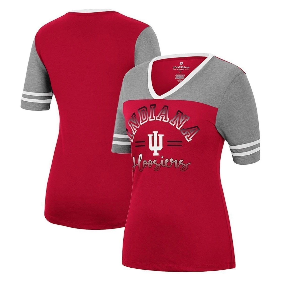 Promo β Women's Colosseum Crimson/Heathered Gray Indiana Hoosiers There You Are V-Neck T-Shirt π - Image 2